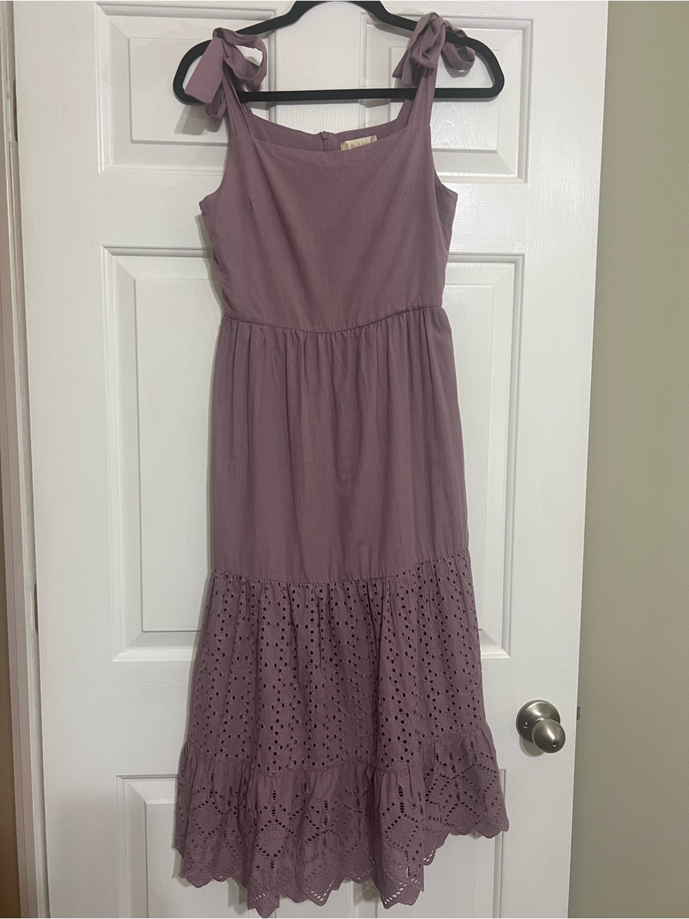 Altar'd State Lavender Tie-Shoulder Midi Dress